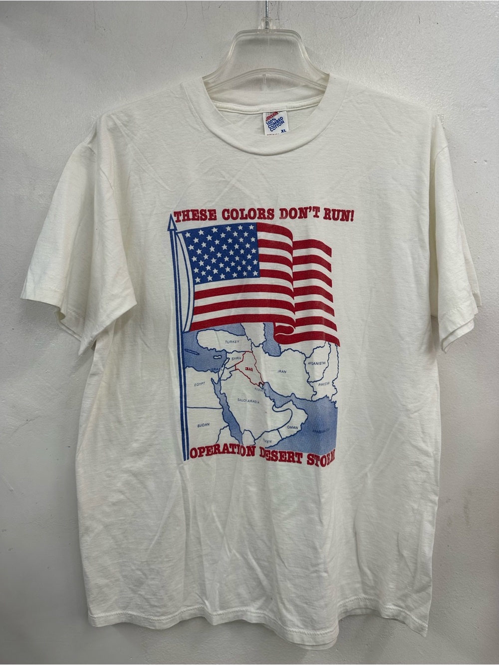 Operation Desert Storm White Graphic Tee jerzees size xl men’s made in USA